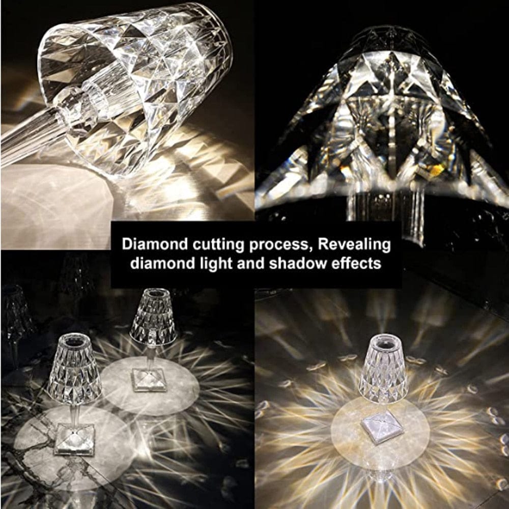 Olvoria | LED Crystal Table Lamp | Elegant Diamond Design
