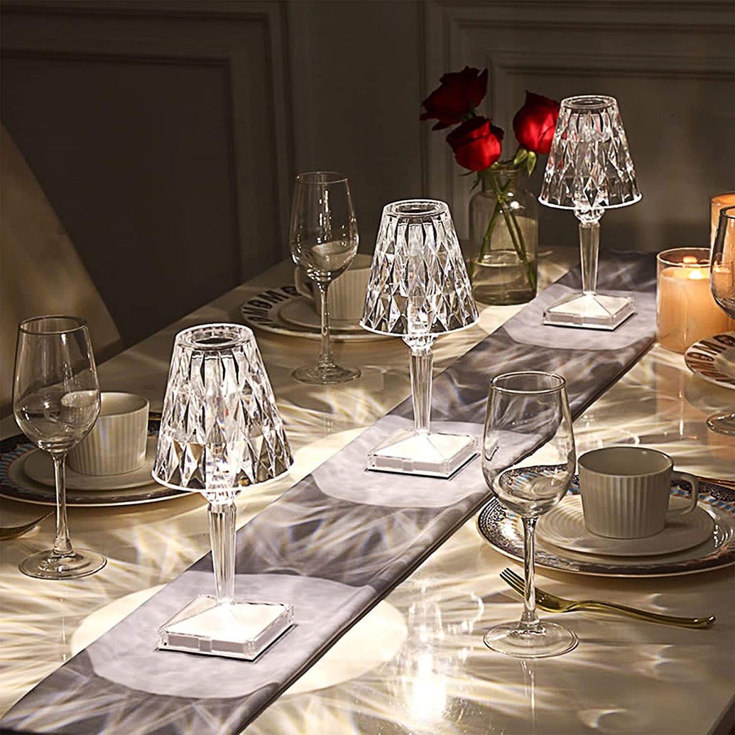 Olvoria | LED Crystal Table Lamp | Elegant Diamond Design