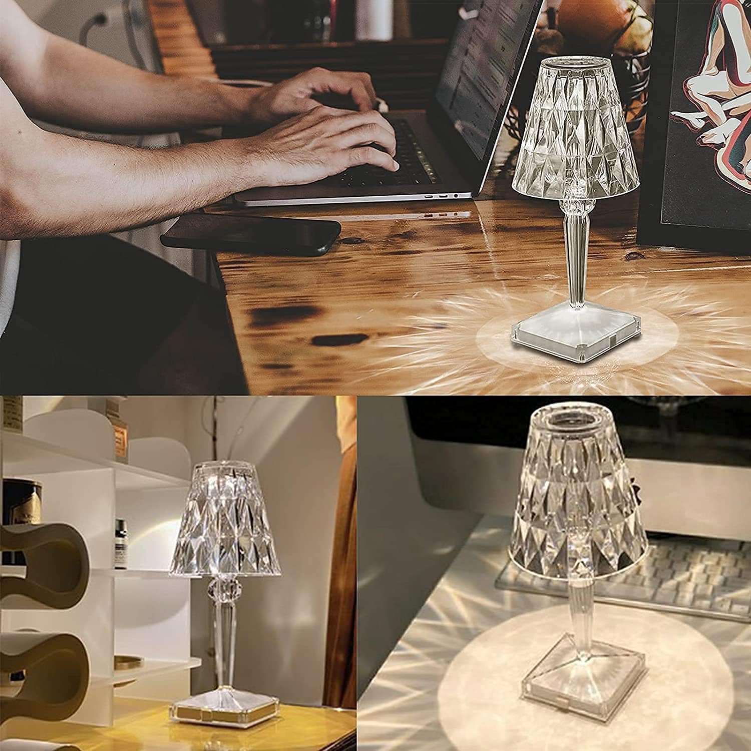 Olvoria | LED Crystal Table Lamp | Elegant Diamond Design