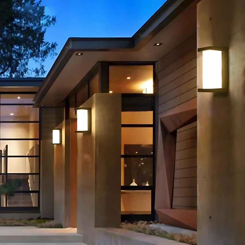 Olvoria | LED Outdoor Lamp with Motion Sensor, Rectangular Design