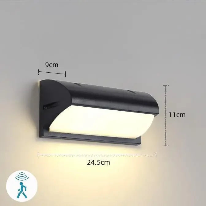 Olvoria | LED Outdoor Lamp with Motion Sensor, Rectangular Design
