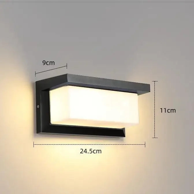 Olvoria | LED Outdoor Lamp with Motion Sensor, Rectangular Design