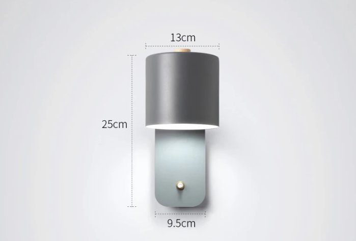 Olvoria | LED Wall Light with Switch | Modern Metal Design