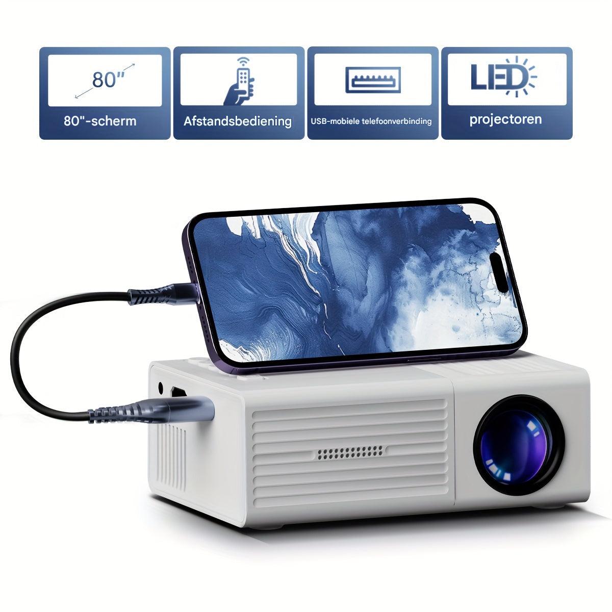 Olvoria | LumoBeam Ultra-Bright Mini Projector (3000 Lumen) – Compact HD Home & Outdoor Cinema