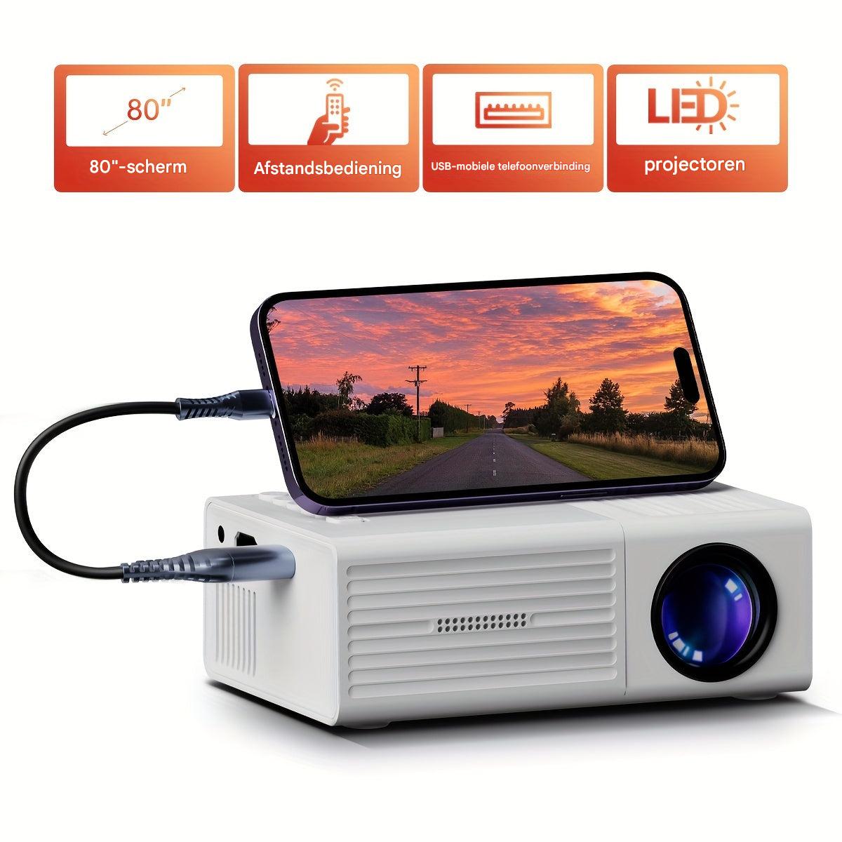 Olvoria | LumoBeam Ultra-Bright Mini Projector (3000 Lumen) – Compact HD Home & Outdoor Cinema