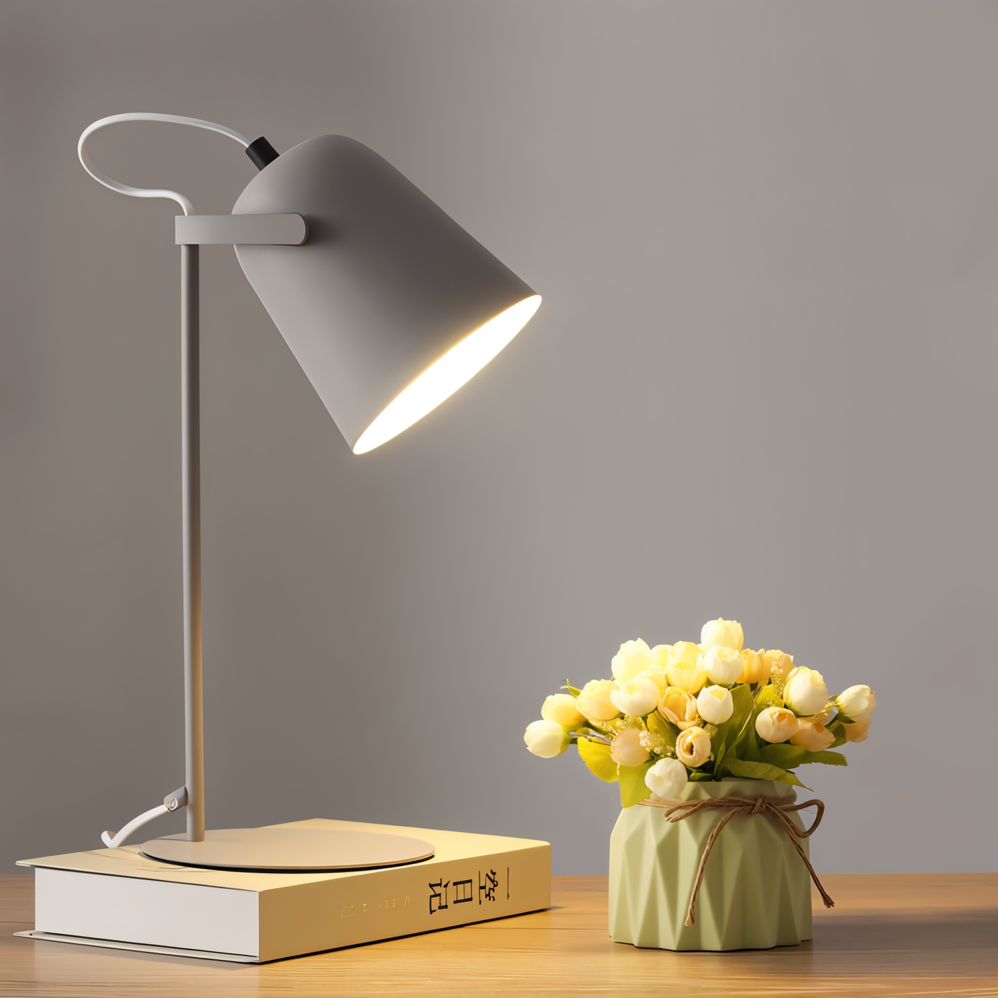 Olvoria | Macaron Table Lamp - Nordic Yellow Desk Lamp - Adjustable Lamp