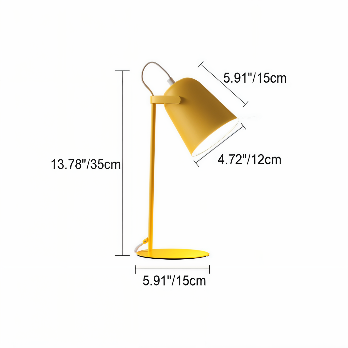 Olvoria | Macaron Table Lamp - Nordic Yellow Desk Lamp - Adjustable Lamp