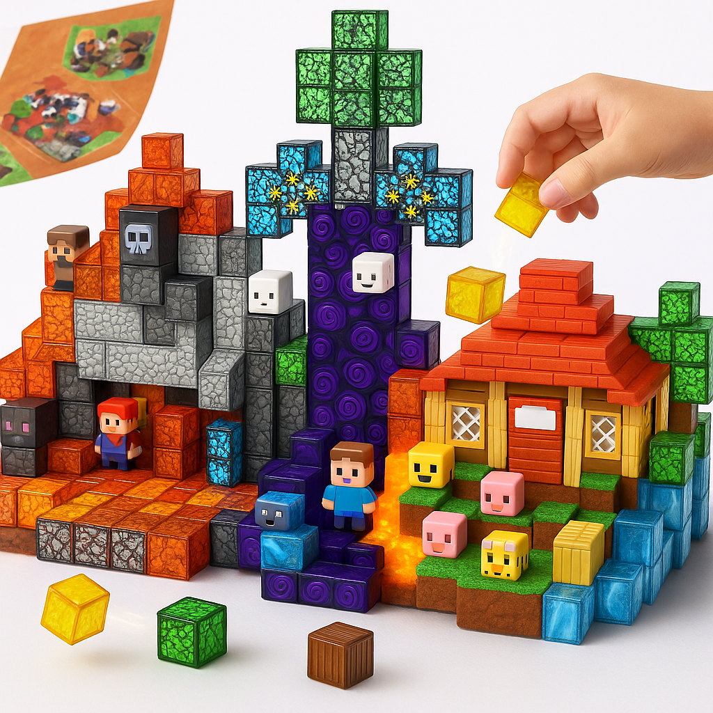 Olvoria | Magnetic Building Blocks Set for Kids 200 pcs