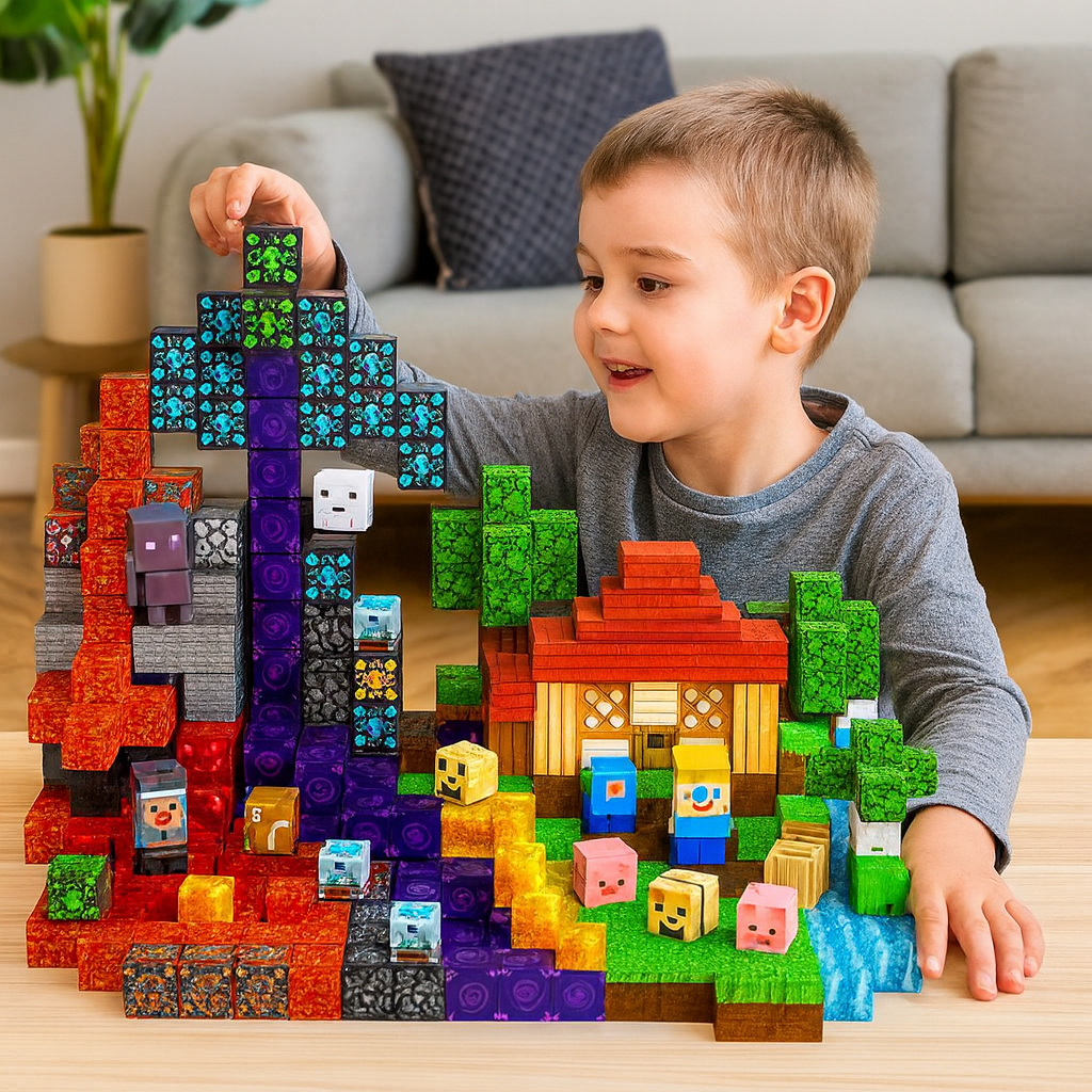 Olvoria | Magnetic Building Blocks Set for Kids 200 pcs