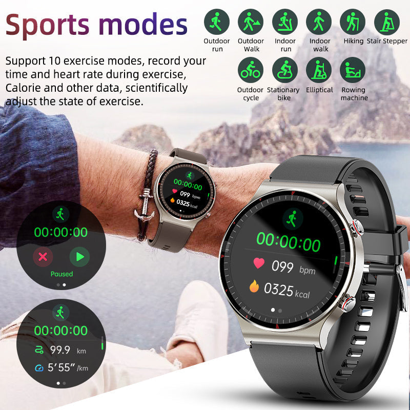 Olvoria | Medical EKG Smartwatch | CFDA Certified | 512Hz High-Precision Biosensor | SpO2 & Heart Rate Monitoring | AI-Based Breathing Analysis | IP67 Waterproof