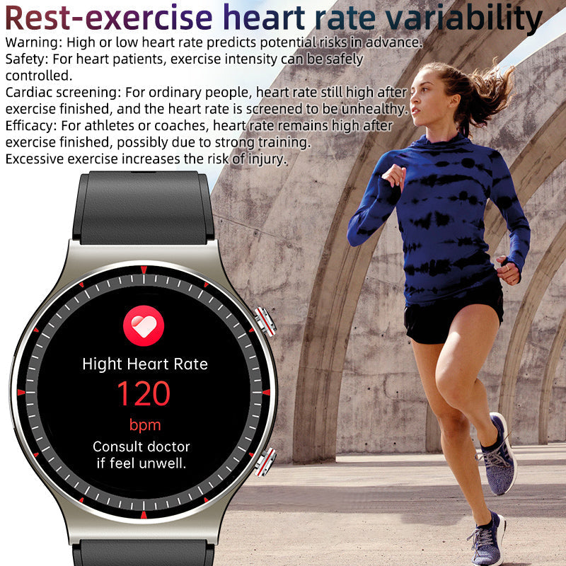 Olvoria | Medical EKG Smartwatch | CFDA Certified | 512Hz High-Precision Biosensor | SpO2 & Heart Rate Monitoring | AI-Based Breathing Analysis | IP67 Waterproof