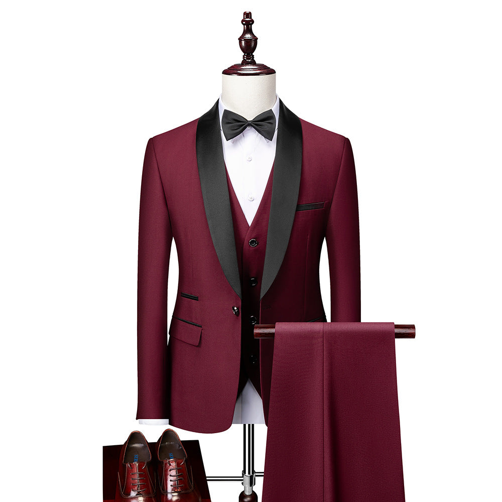Olvoria | Men's 3-Piece Shawl Collar Tuxedo Suit