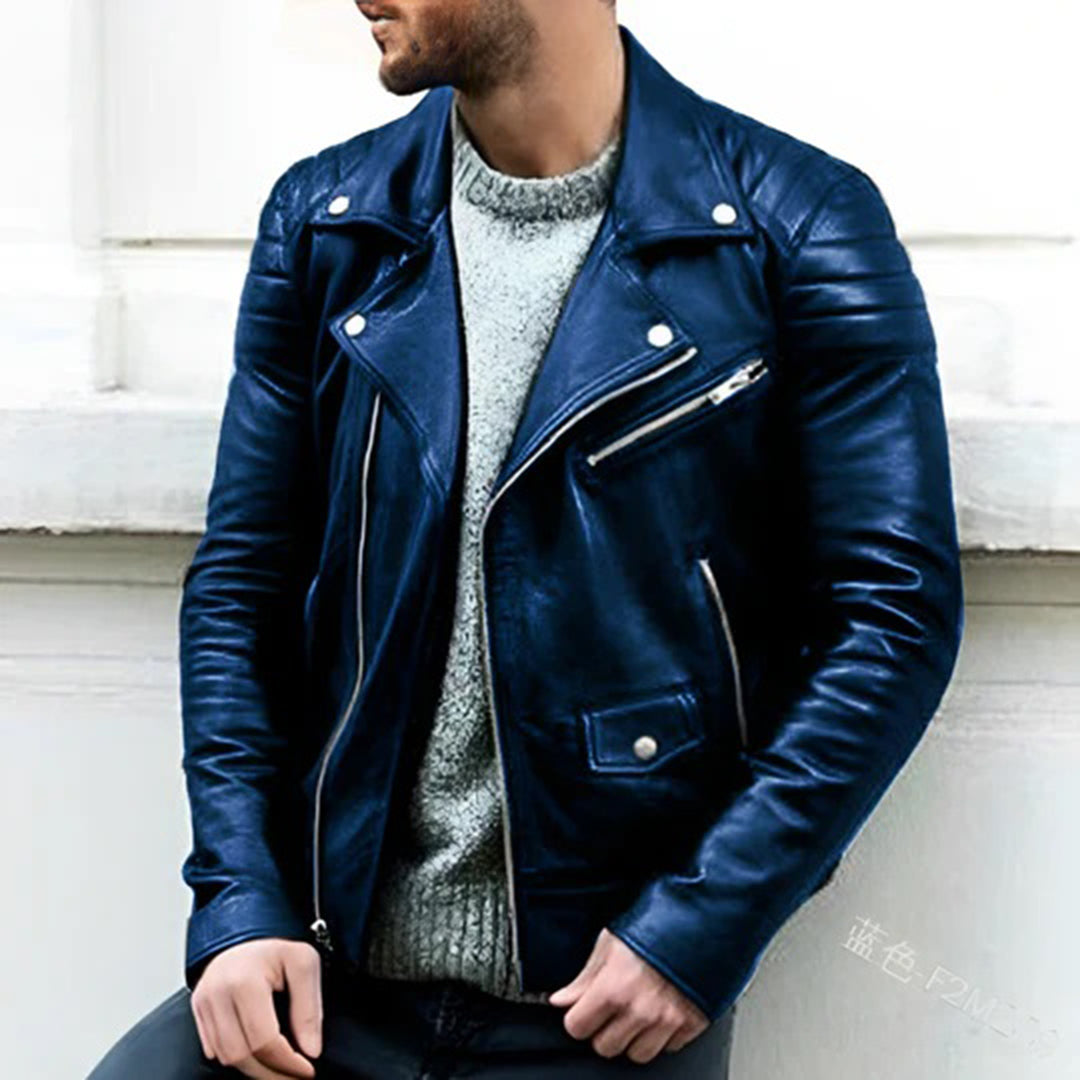 Olvoria | Men's Asymmetrical Biker Jacket