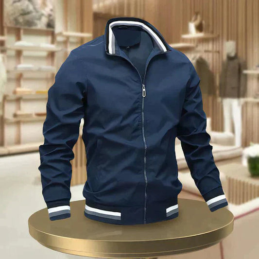 Olvoria | Men's Bomber Jacket with Striped Collar
