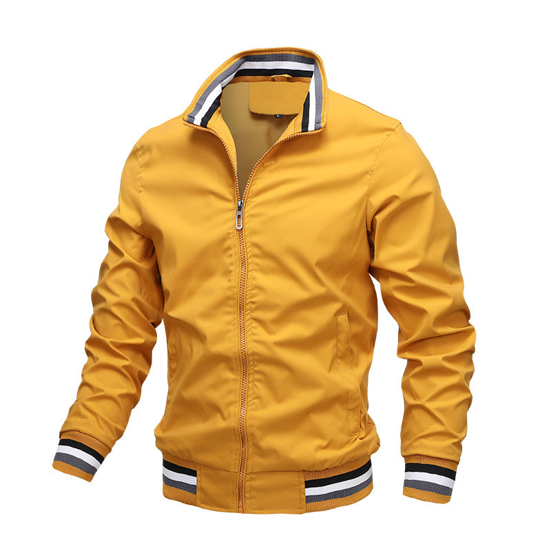 Olvoria | Men's Bomber Jacket with Striped Collar