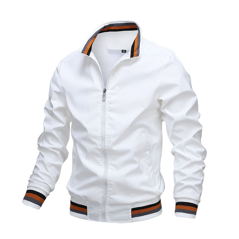 Olvoria | Men's Bomber Jacket with Striped Collar