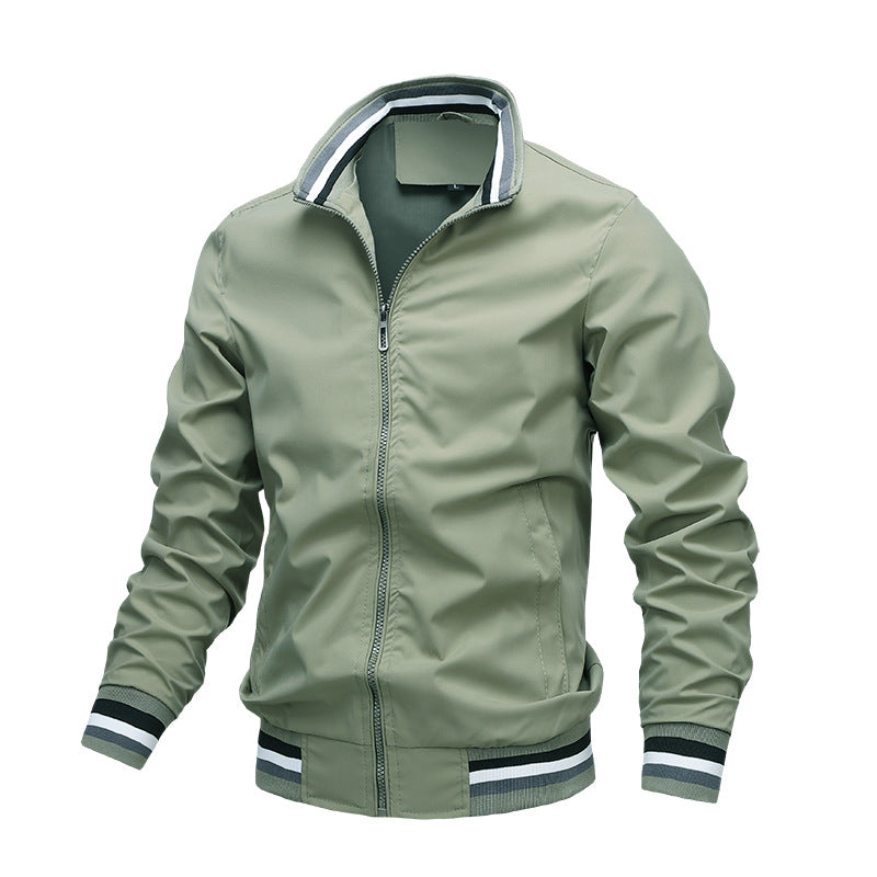 Olvoria | Men's Bomber Jacket with Striped Collar