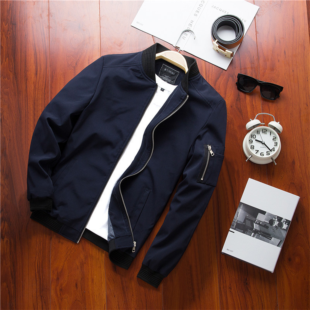 Olvoria | Men's Bomber Jacket - Zipper Detail