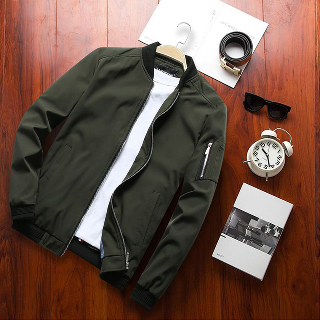 Olvoria | Men's Bomber Jacket - Zipper Detail