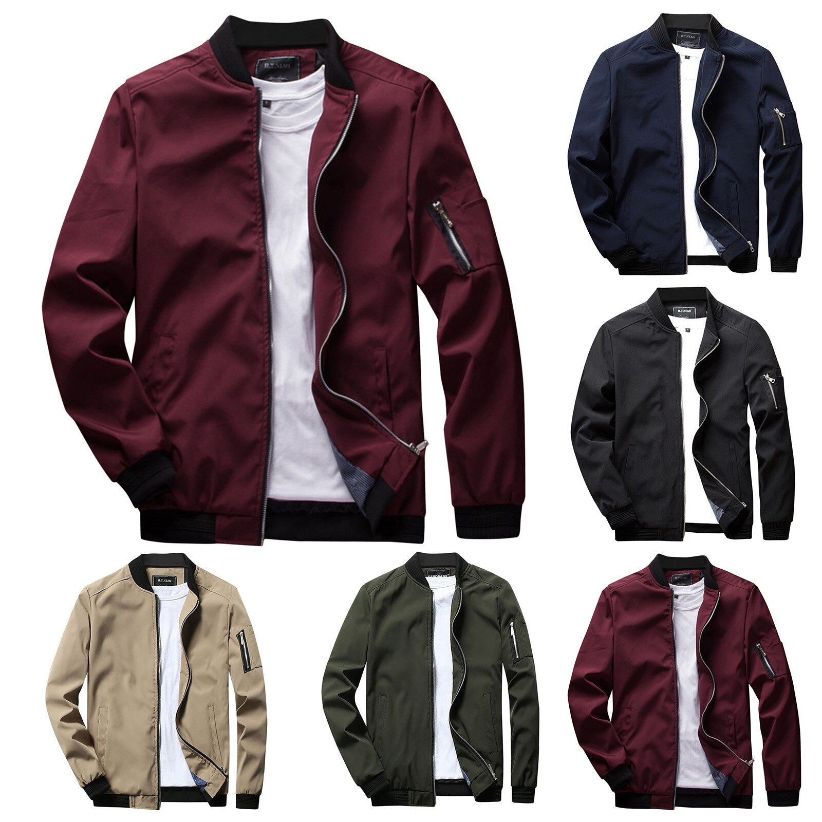 Olvoria | Men's Bomber Jacket - Zipper Detail
