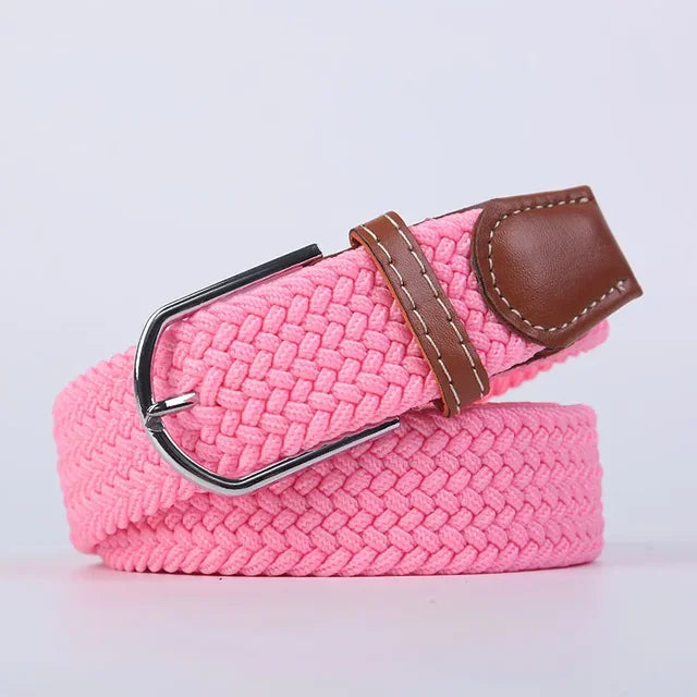 Olvoria | Men's Braided Elastic Belt with Metal Buckle