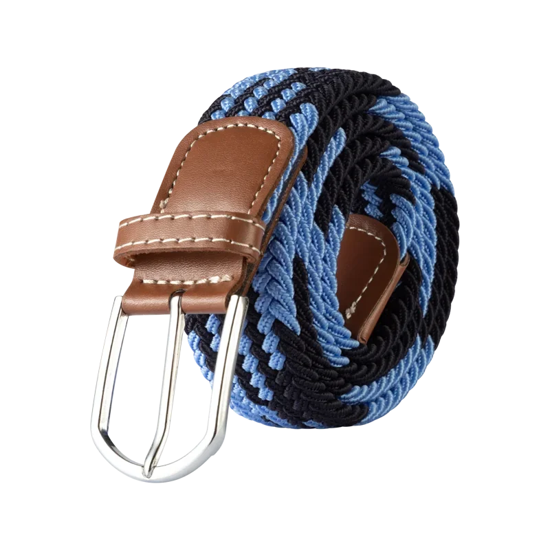 Olvoria | Men's Braided Elastic Belt with Metal Buckle