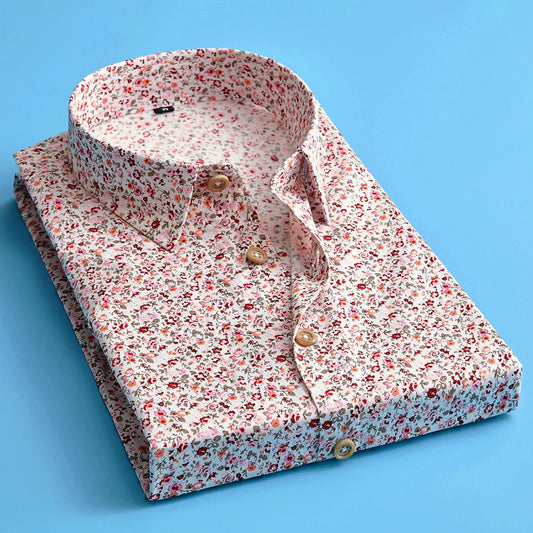 Olvoria | Men's Button-Up Floral Shirt