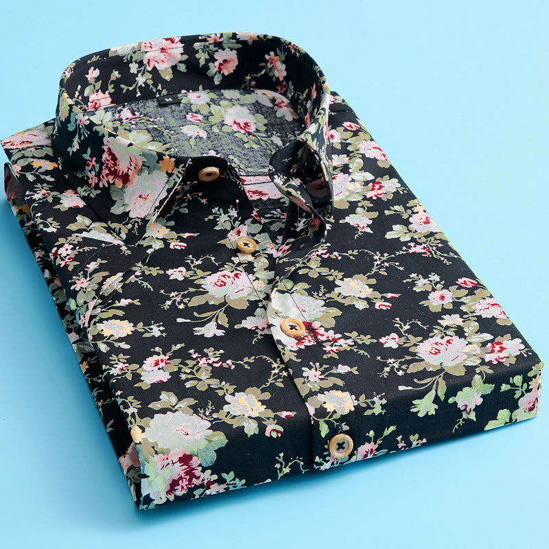 Olvoria | Men's Button-Up Floral Shirt