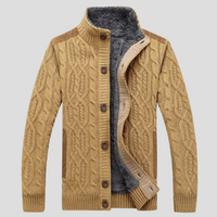 Olvoria | Cardigan en maille torsadée pour homme avec doublure en peluche