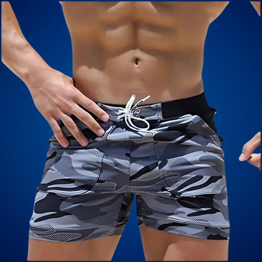 Olvoria | Men's Camouflage Swim Shorts with Drawstring