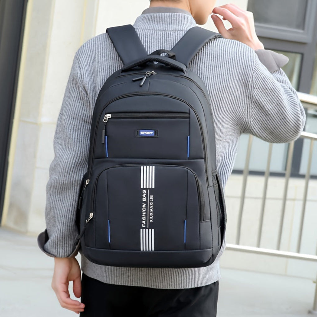 Olvoria | Men's Casual Backpack | Striped Accent