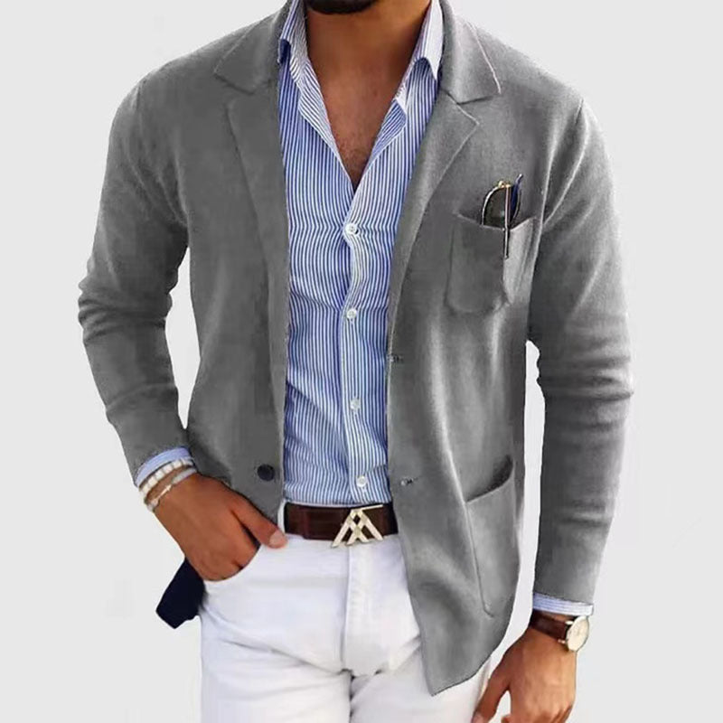 Olvoria | Men's Casual Blazer with Flap Pockets