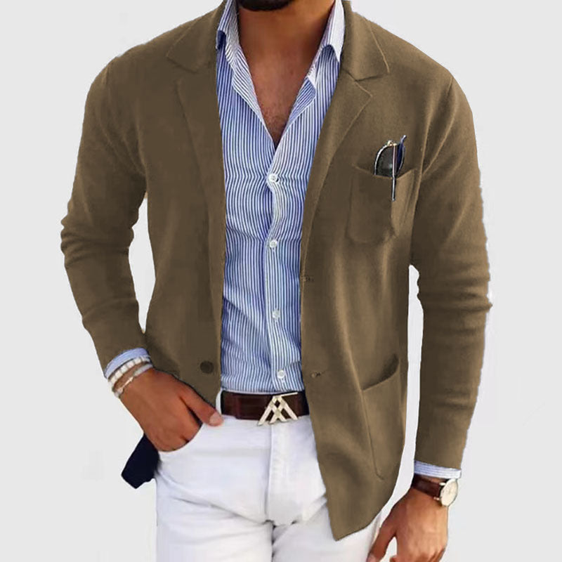 Olvoria | Men's Casual Blazer with Flap Pockets