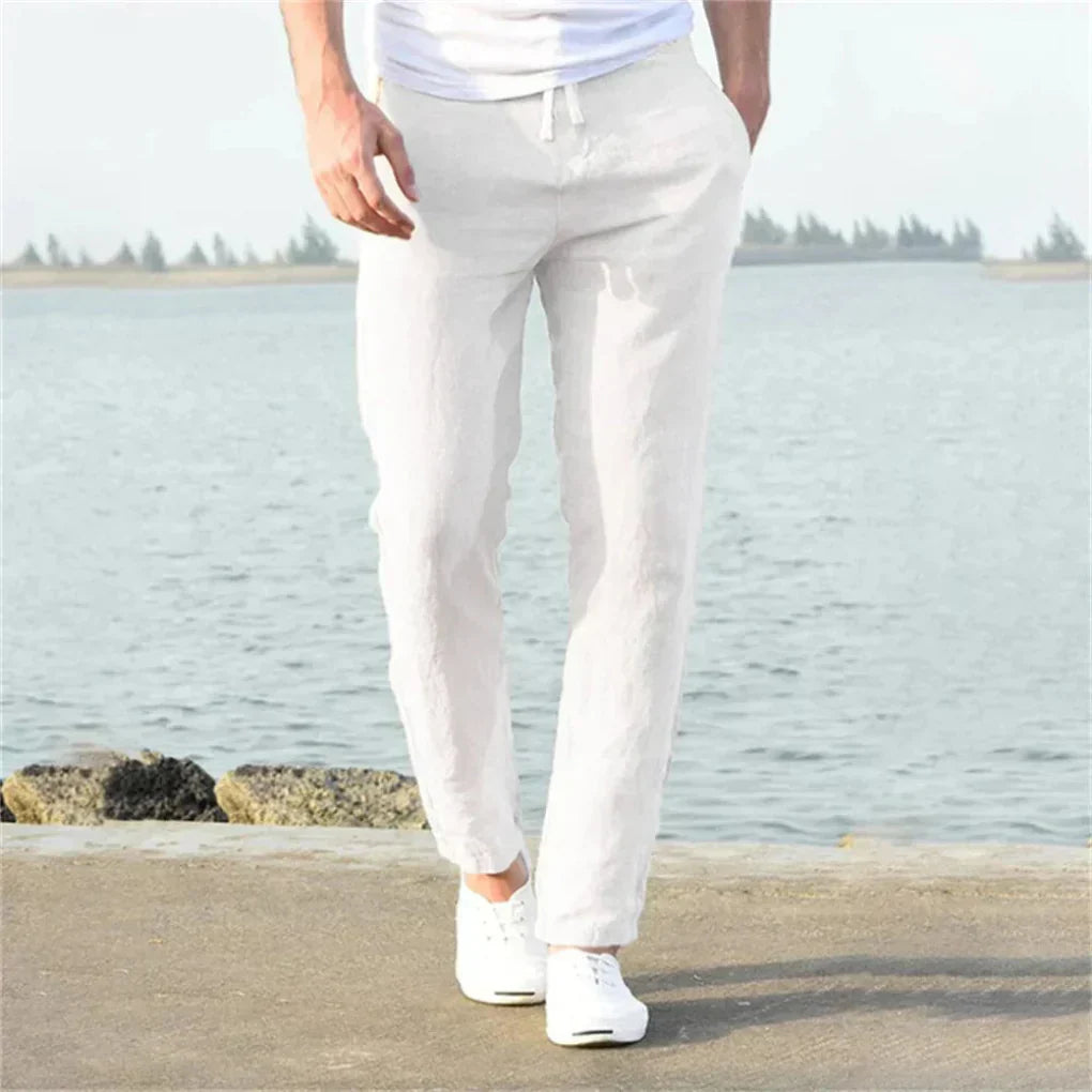 Olvoria | Men's Casual Drawstring Trousers with Straight Leg Fit