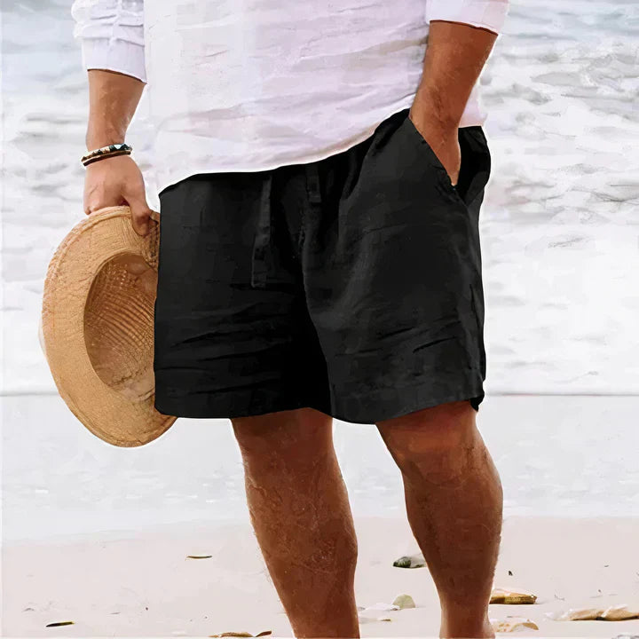 Olvoria | Men's Casual Linen Drawstring Shorts