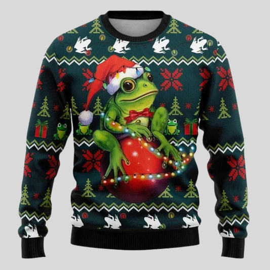 Olvoria | Men's Christmas Sweater with Festive Animal Print