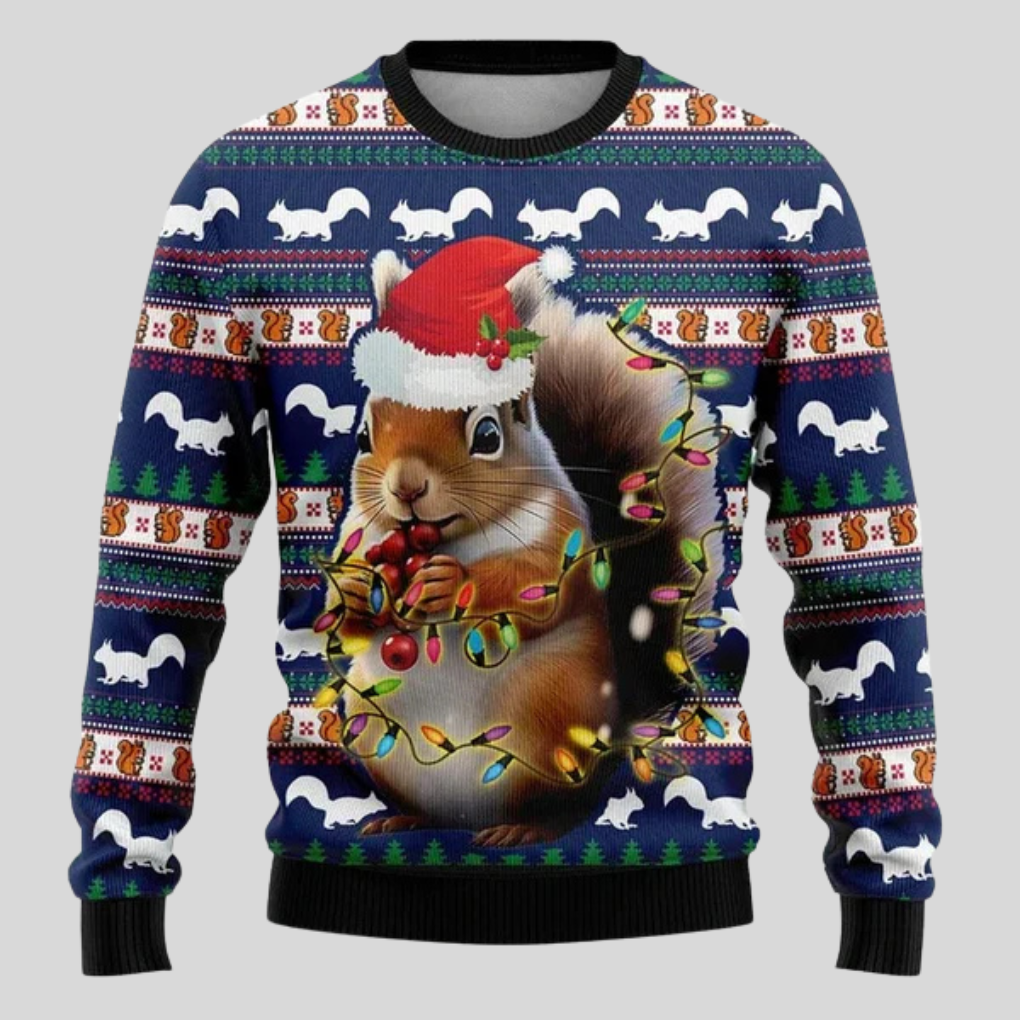 Olvoria | Men's Christmas Sweater with Festive Animal Print