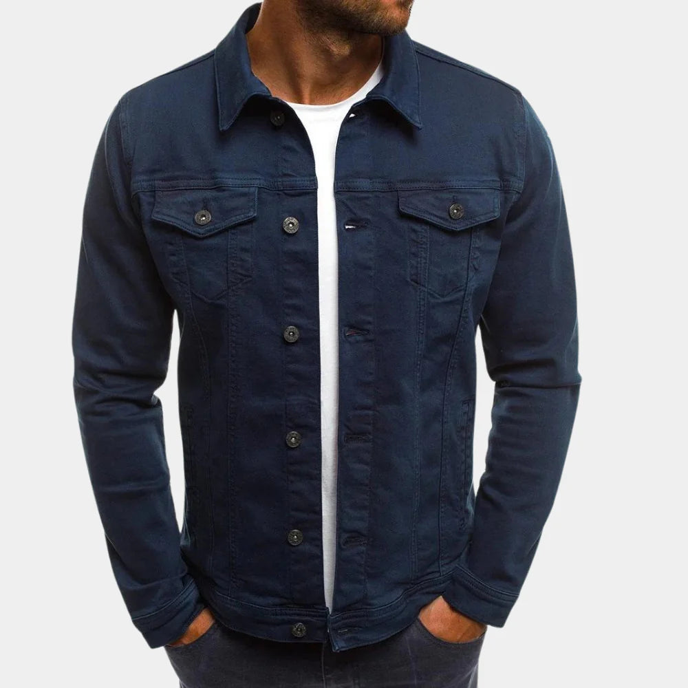 Olvoria | Men's Classic Denim Jacket with Button Closure