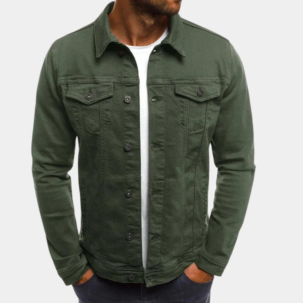 Olvoria | Men's Classic Denim Jacket with Button Closure