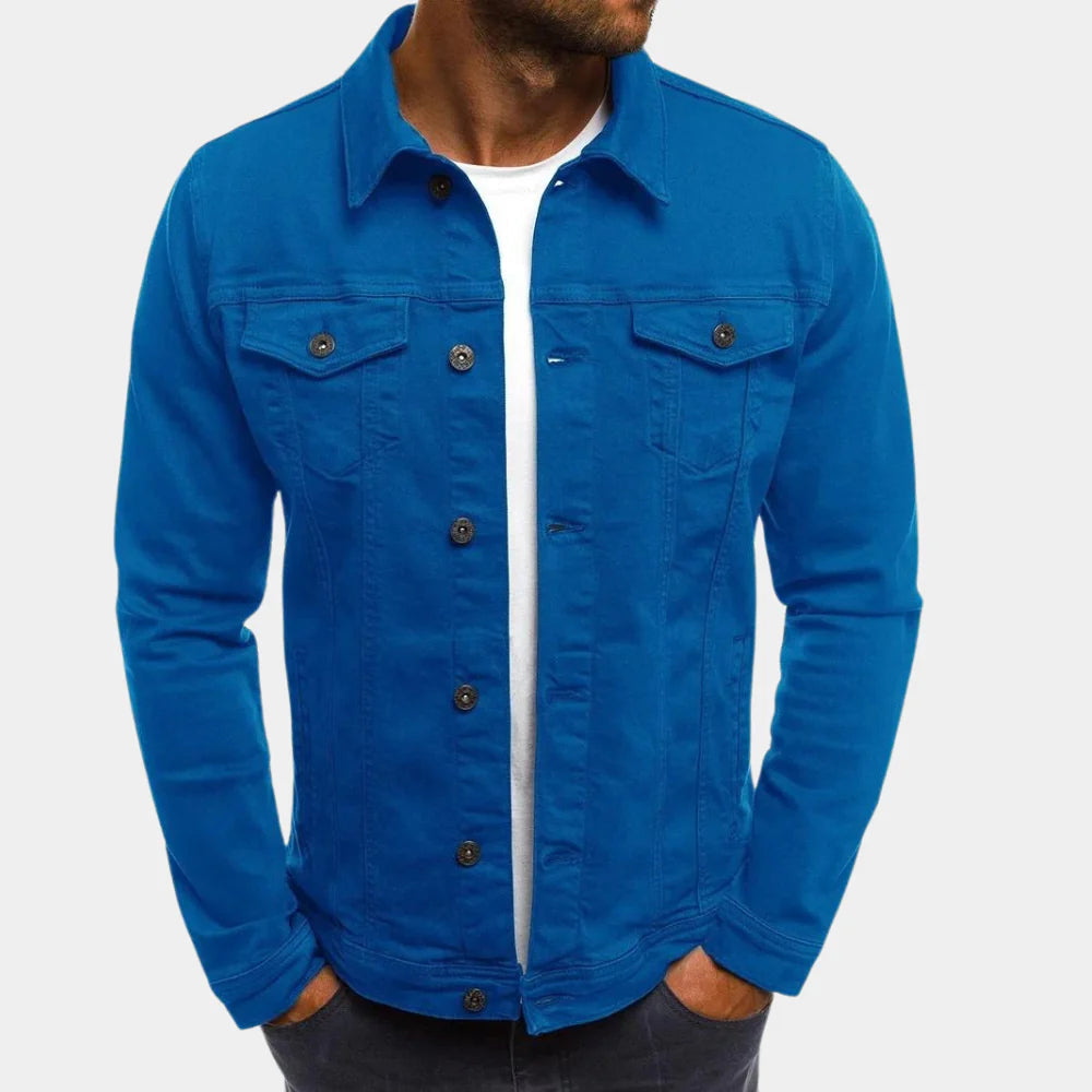 Olvoria | Men's Classic Denim Jacket with Button Closure