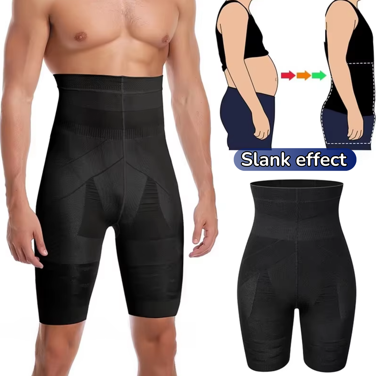 Olvoria | Men's Compression Shorts - High Waisted Tummy Control