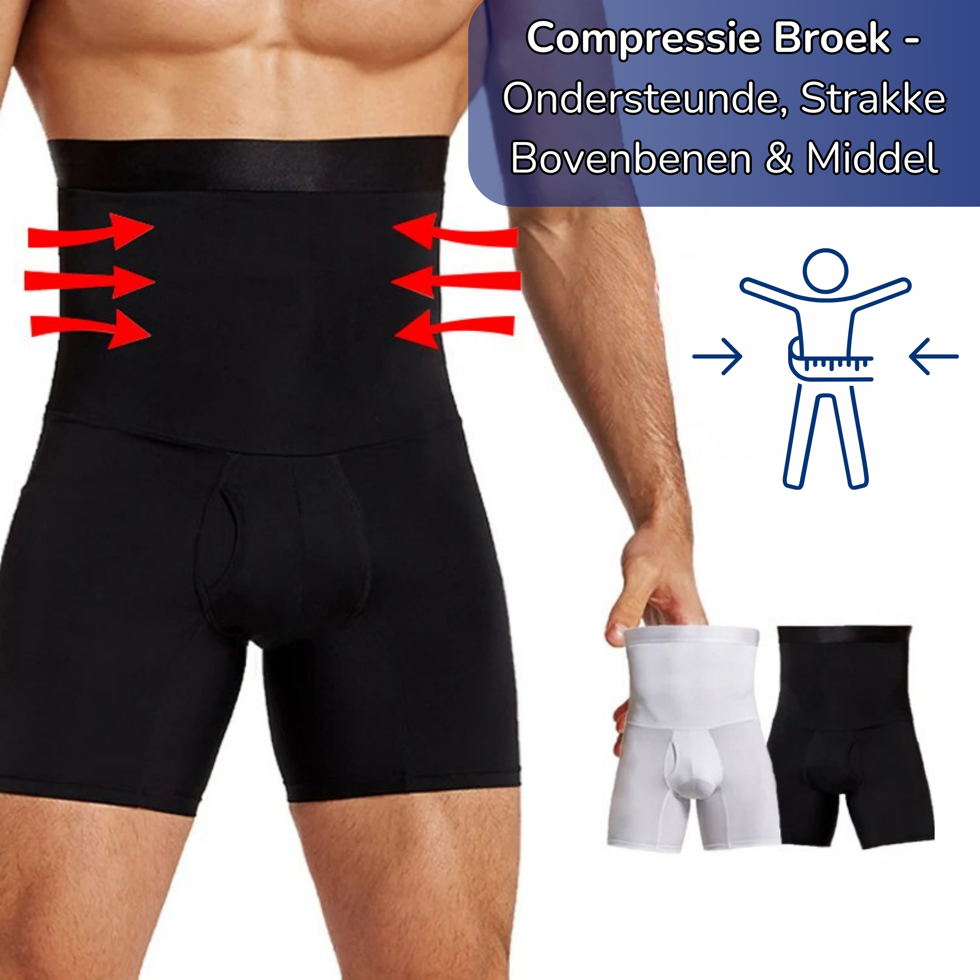 Olvoria | Men's Compression Shorts - High Waisted Tummy Control