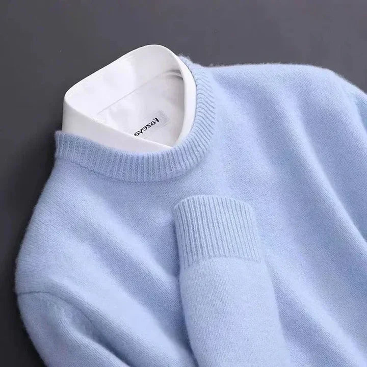 Olvoria | Men's Crewneck Sweater with Ribbed Cuffs