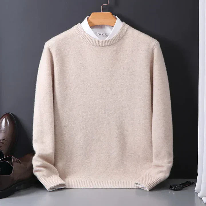 Olvoria | Men's Crewneck Sweater with Ribbed Cuffs