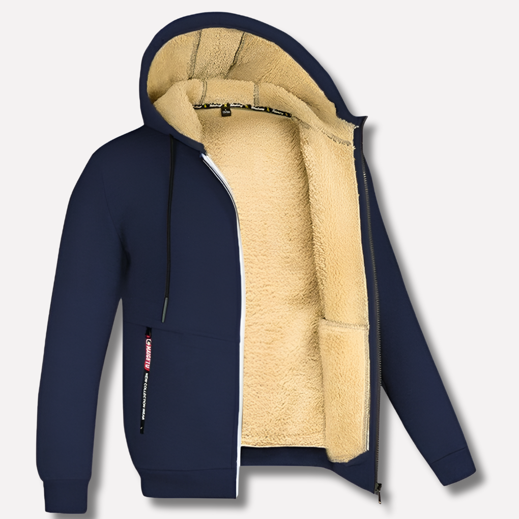 Olvoria | Men's Fleece Hoodie with Sherpa Lining