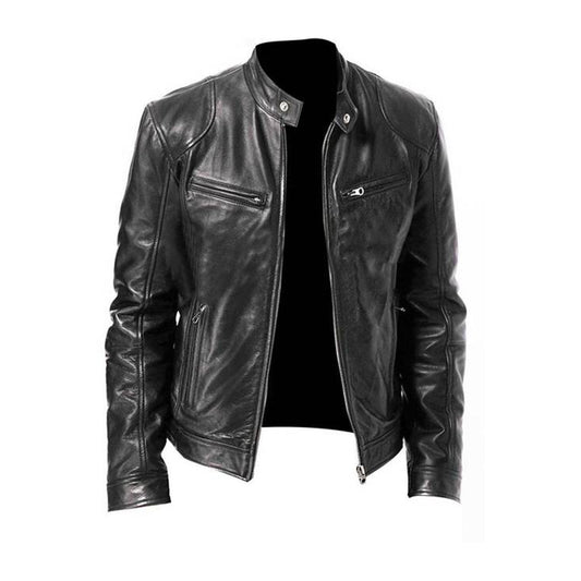 Olvoria | Men's Genuine Leather Moto Jacket