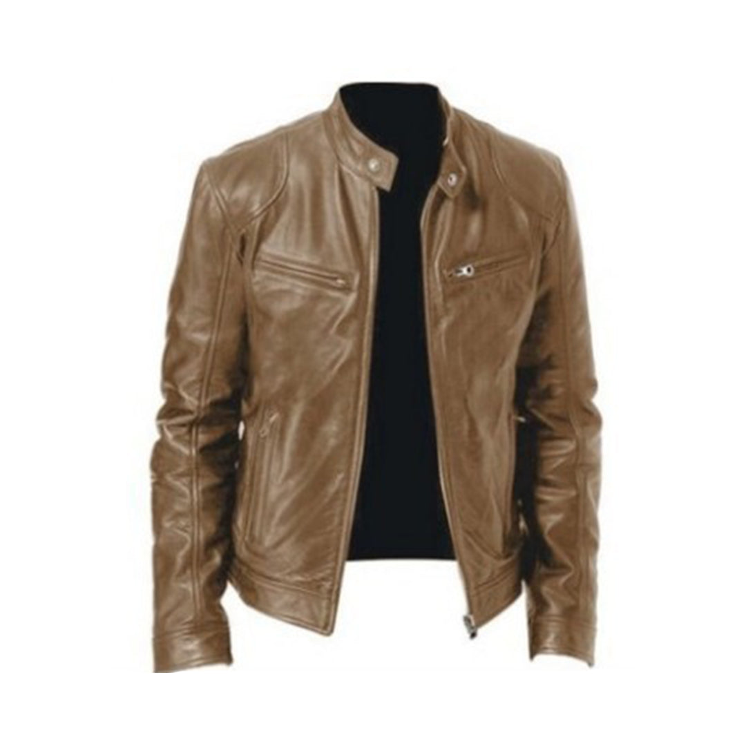 Olvoria | Men's Genuine Leather Moto Jacket