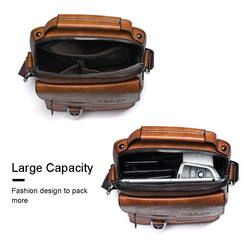 Olvoria | Men's Genuine Leather Shoulder Bag | Durable, Adjustable Strap & Ideal for Work or Leisure
