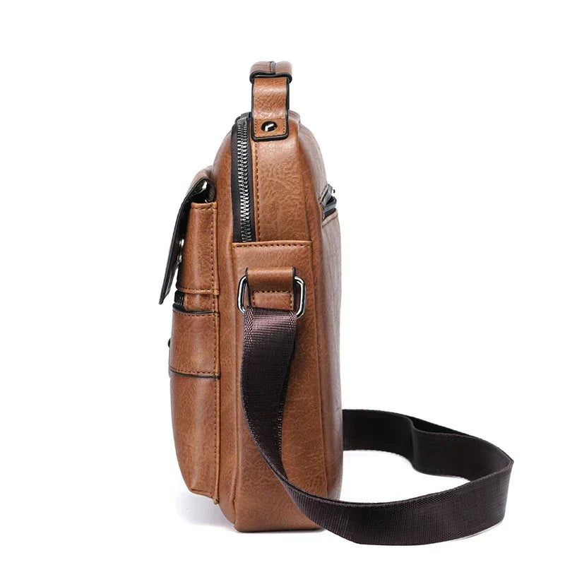 Olvoria | Men's Genuine Leather Shoulder Bag | Durable, Adjustable Strap & Ideal for Work or Leisure