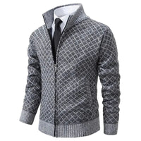Olvoria | Cárdigan con cremallera para hombre con patrón geométrico